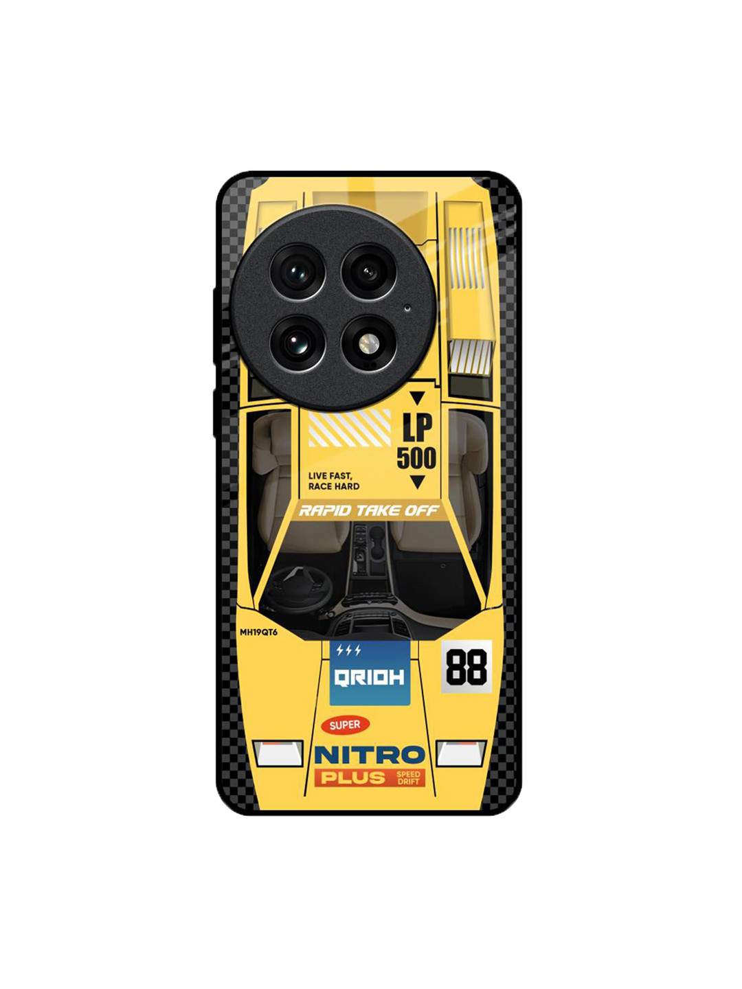 QRIOH Yellow Racing Car OnePlus 13 Impact Resistant Back Case