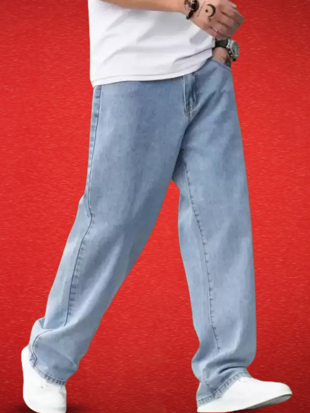 COMFITS Men Classic Low Distress Heavy Fade Stretchable Jeans
