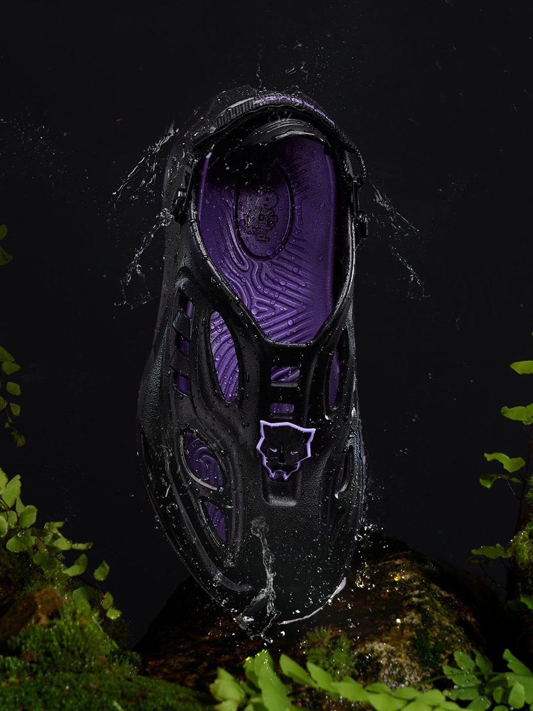 The Souled Store Men Hydros Black Panther Clogs