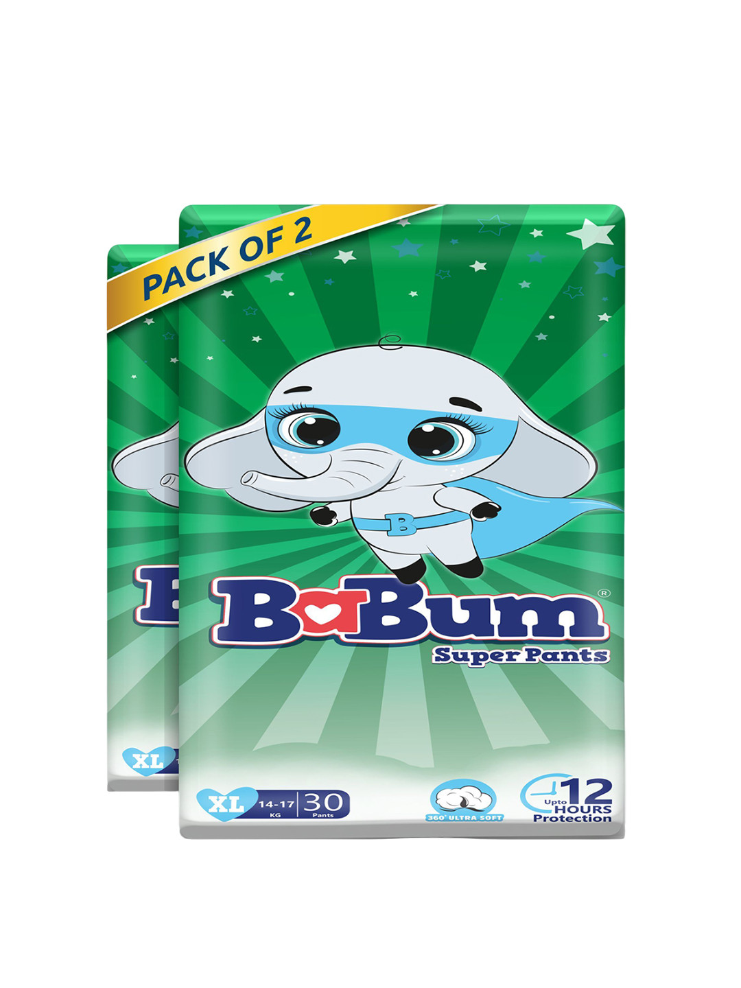 BABUM Set Of 2 Super Pants Rash Free Premium Diaper- XL- 30 Diapers Each