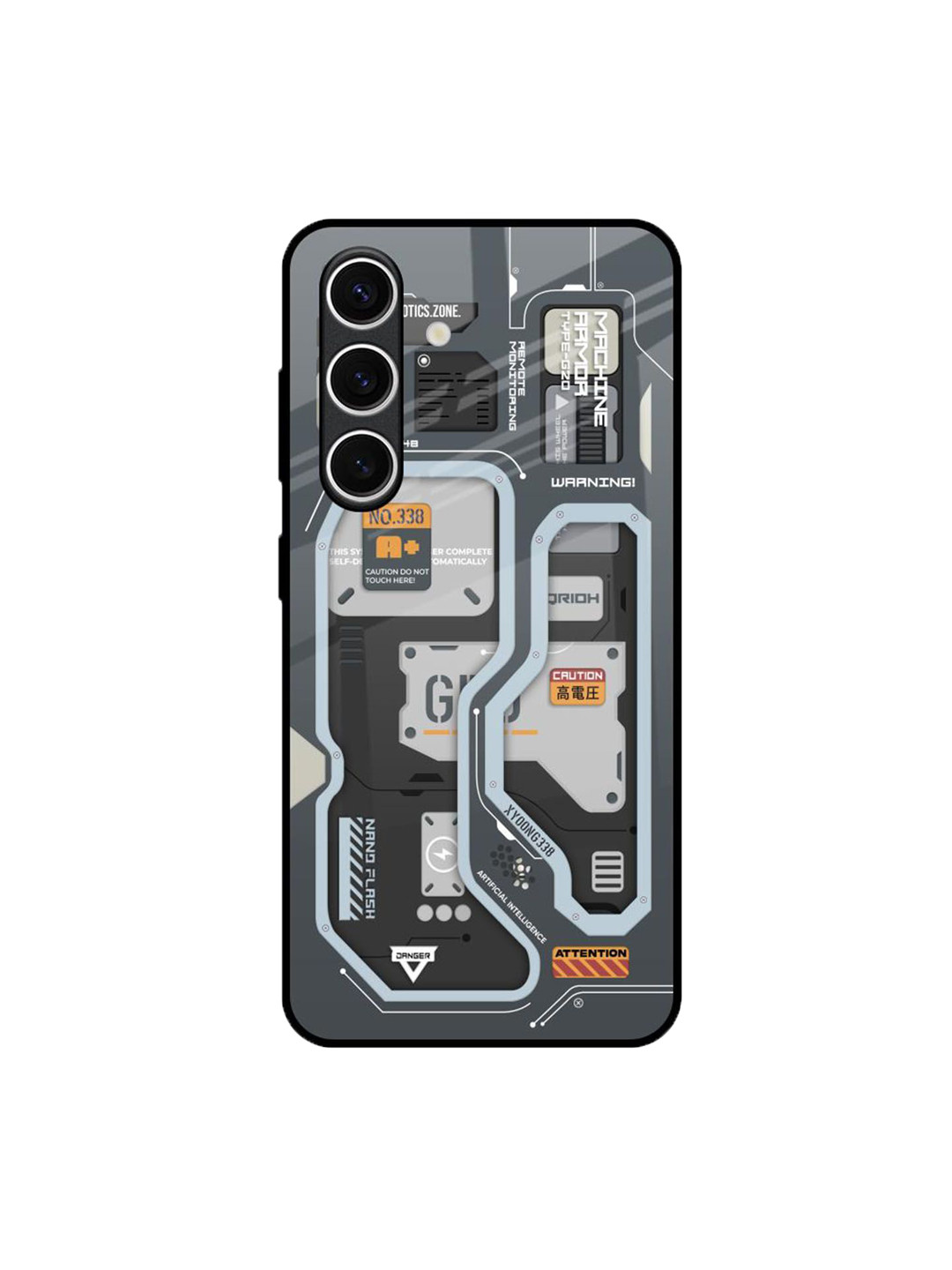 QRIOH Retro Futuristic Samsung Galaxy S24 FE 5G Impact Resistant Back Case