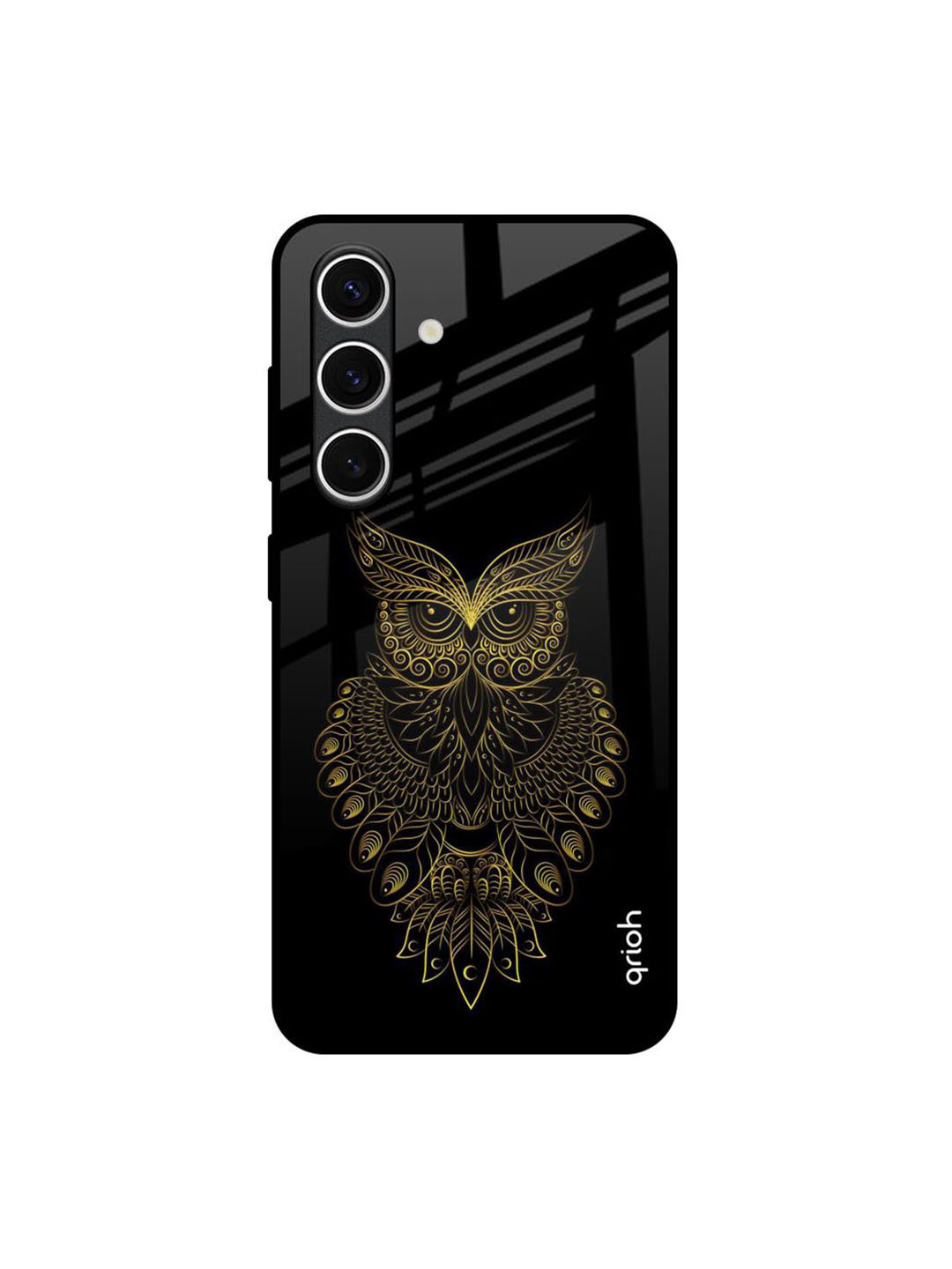 QRIOH Golden Owl Samsung Galaxy S24 FE 5G Impact Resistant Back Case