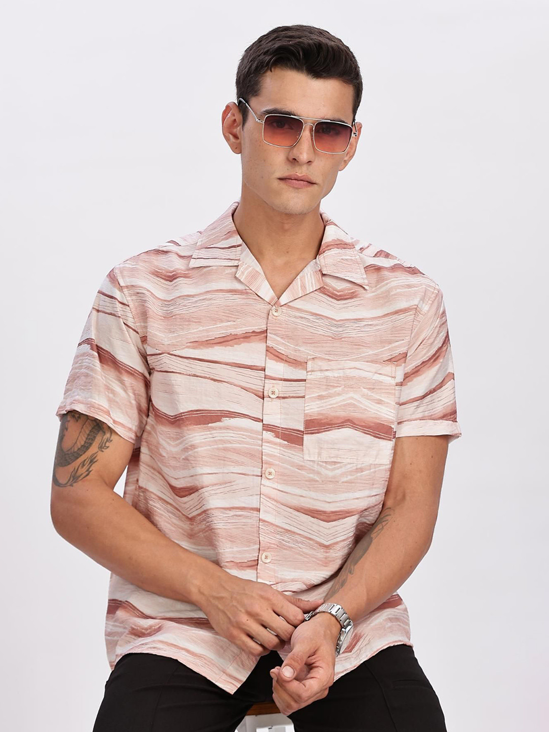 COLOR HUNT Comfort Abstract Printed Casual Shirt