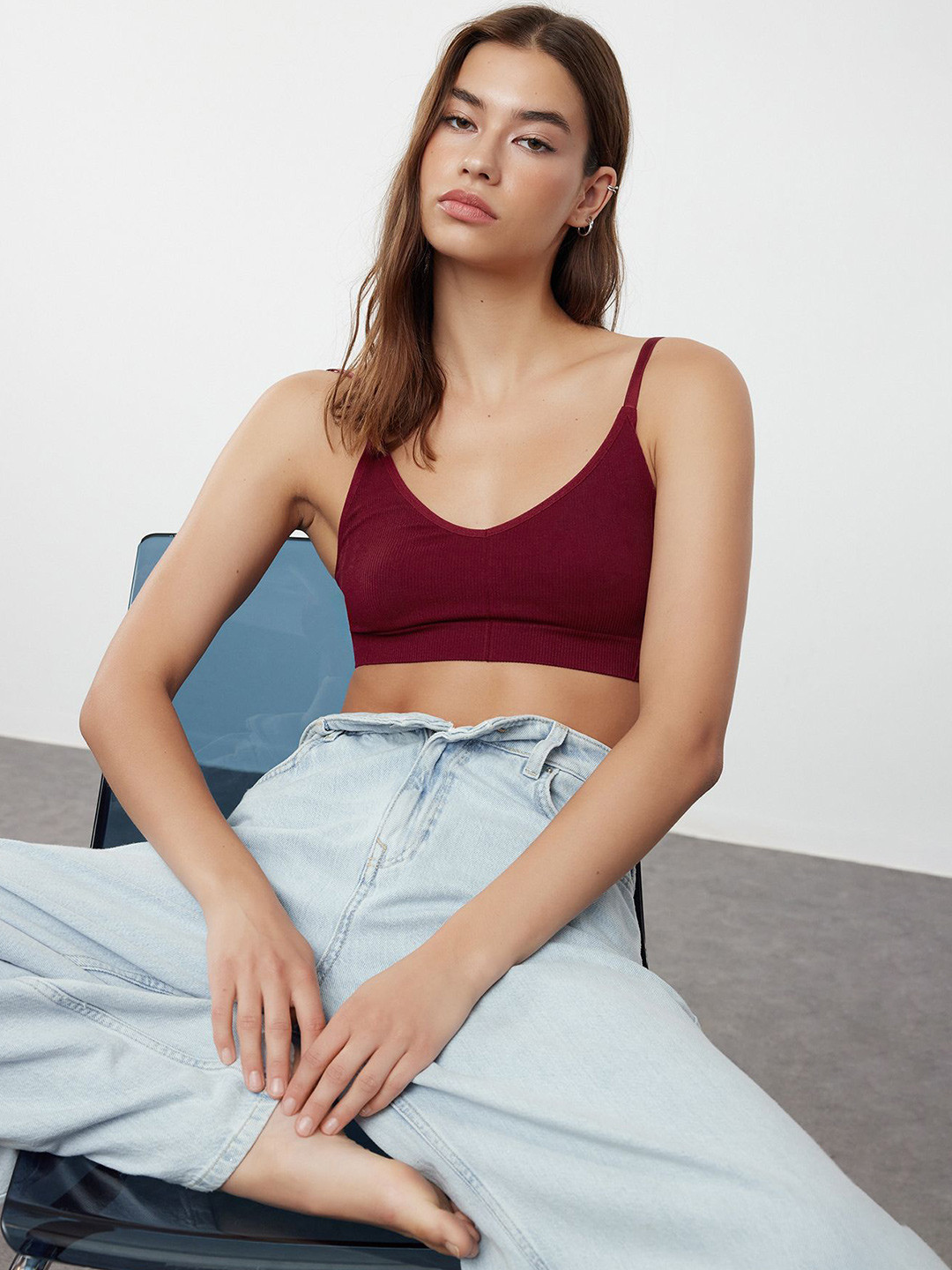 Trendyol Ribbed Full Coverage Underwired Lightly Padded Beginners Bra