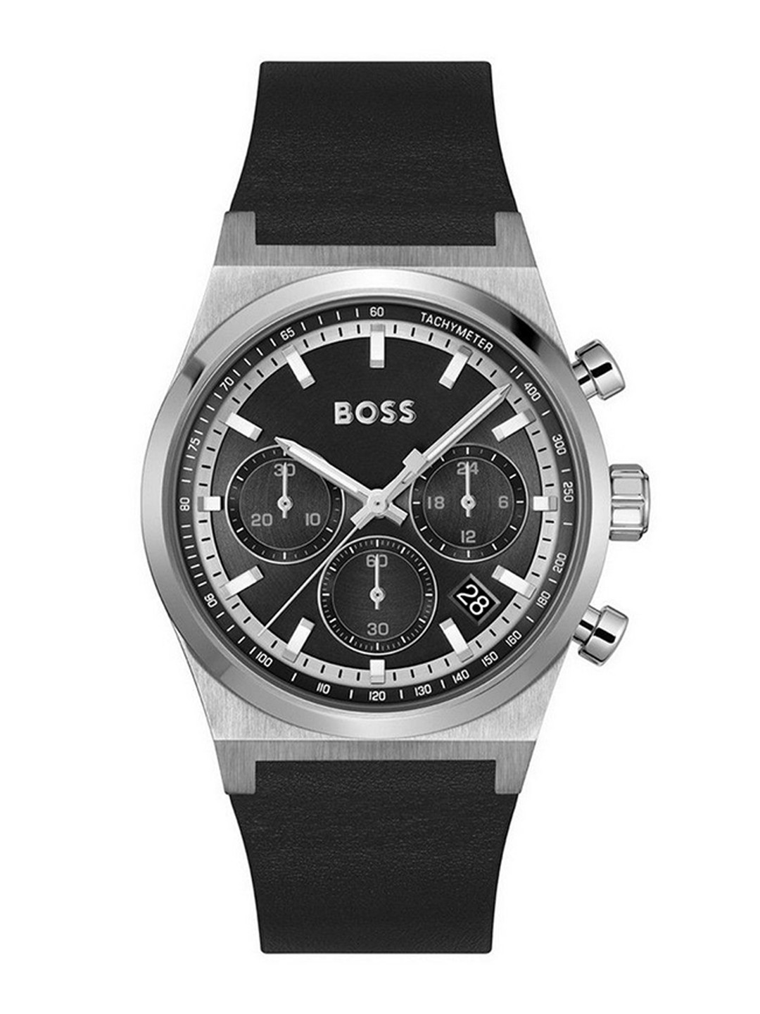 BOSS Candor Chrono Men Skeleton Dial & Leather Straps Analogue Reset Time Watch 1514218