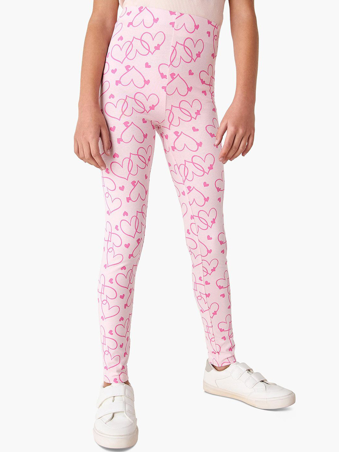 Juniors by Babyshop Girls Heart Printed Elasticised Waistband Leggings