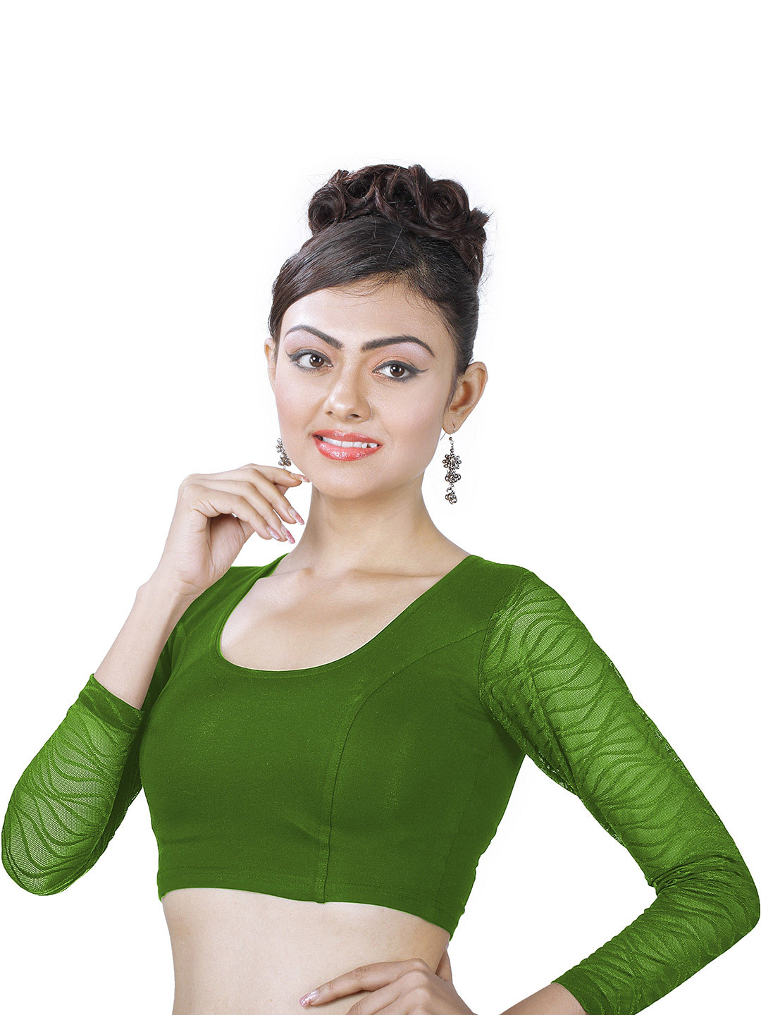 Abhi Women Round Neck Ready Made Saree Blouse