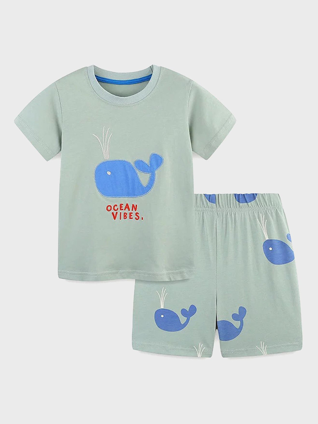 LULU & SKY Boy Nautical Print Night suit