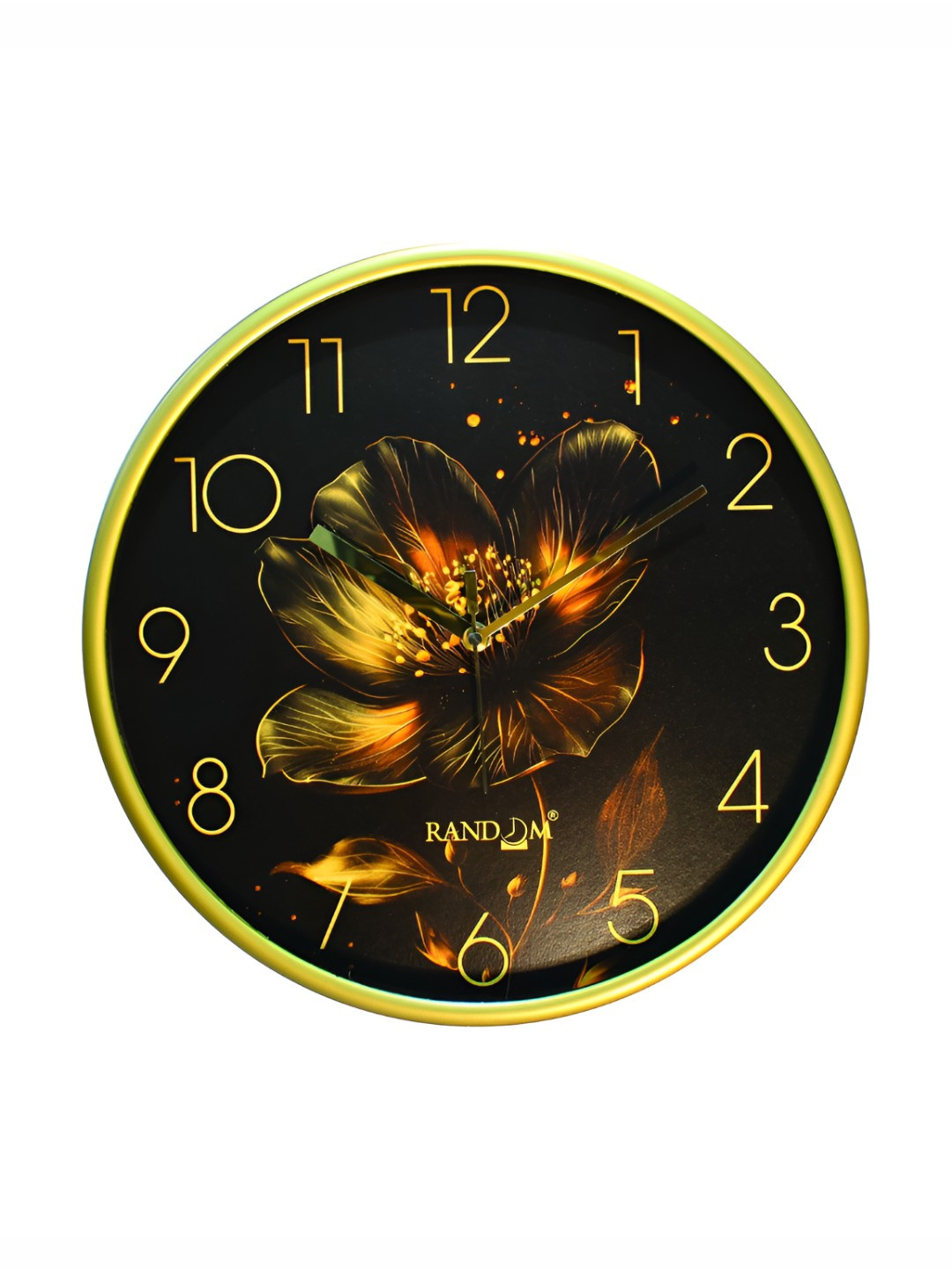 RANDOM Non-Ticking Black Plastic Silent Clock Round Battery Analogue Wall Clock-30cm