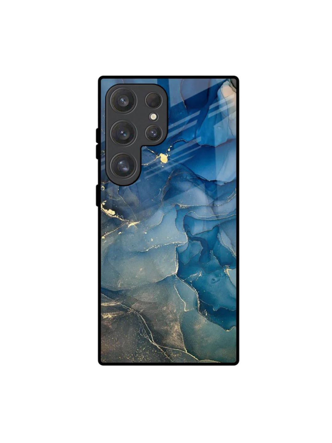 QRIOH Blue Cool Marble Real Samsung Galaxy S25 Ultra Impact Resistant Back Case