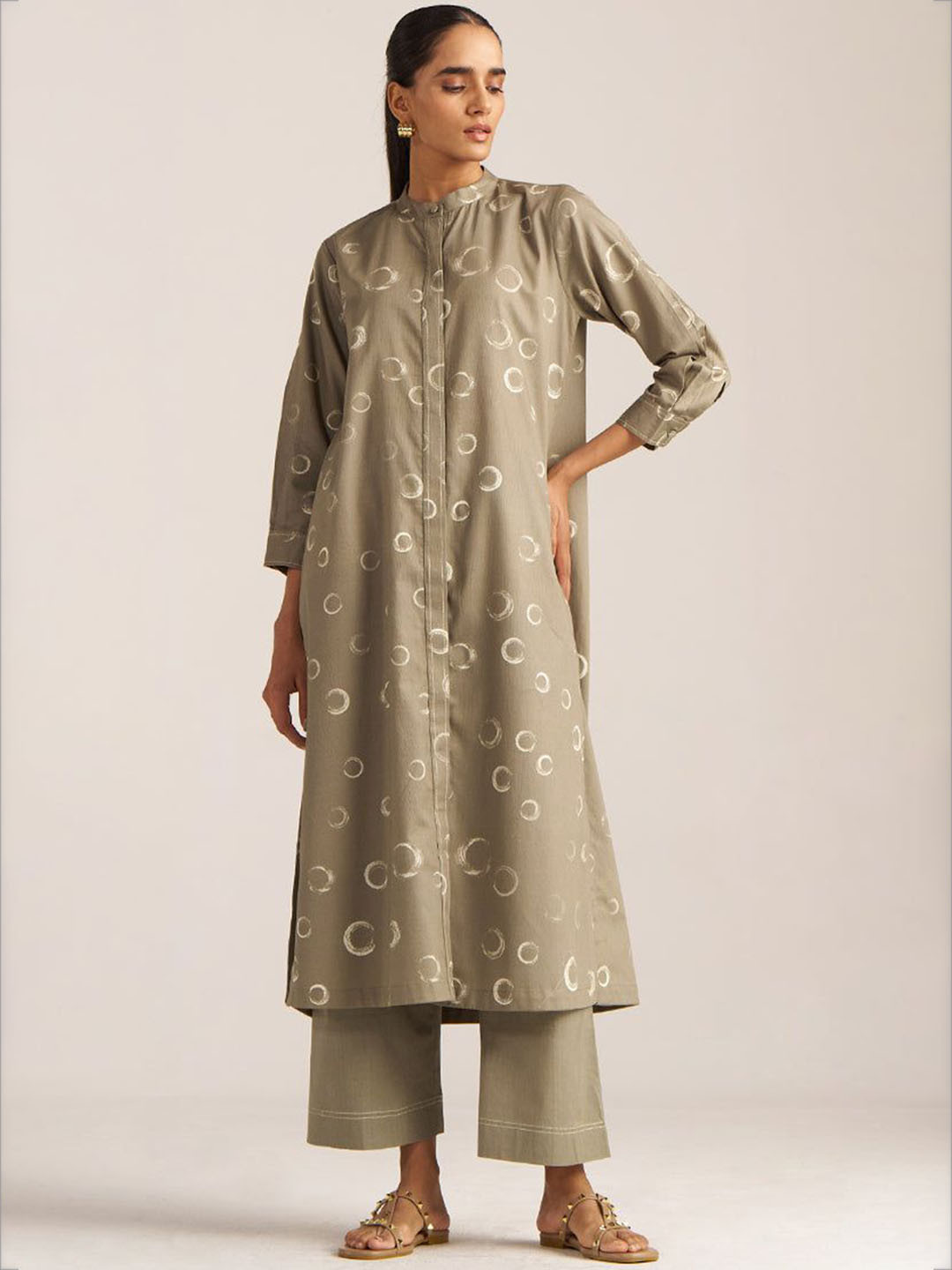 Ganga Aloe Corduroy Printed Pure Cotton Co-ord Set