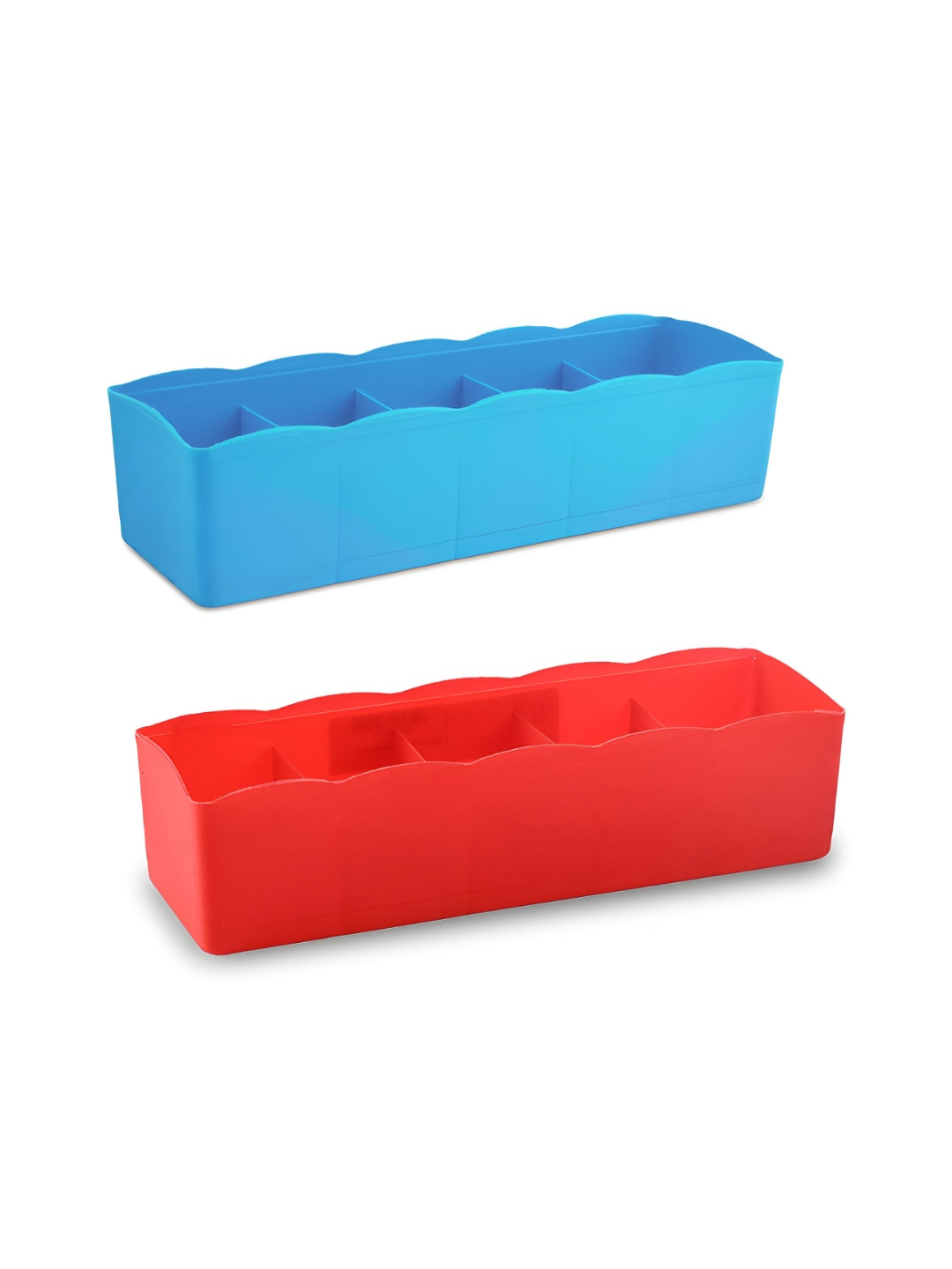 Aura Red & Blue 2 Pieces Grid Drawer & Stationery Organisers