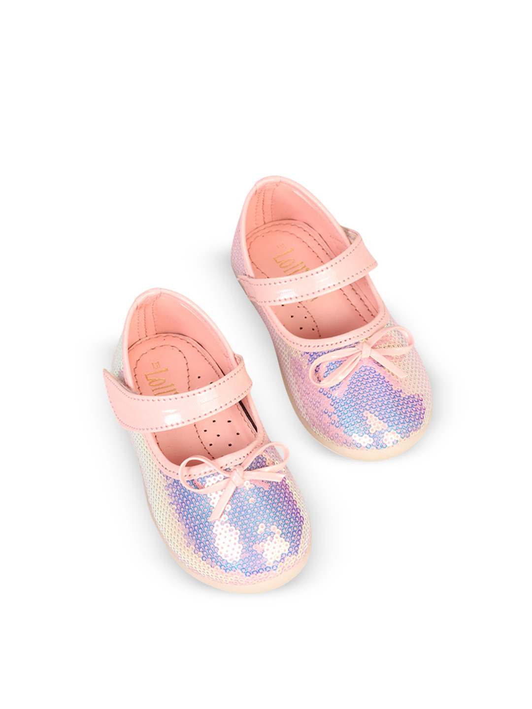 Lil Lollipop Girls Metallic Bow Detail Mary Janes