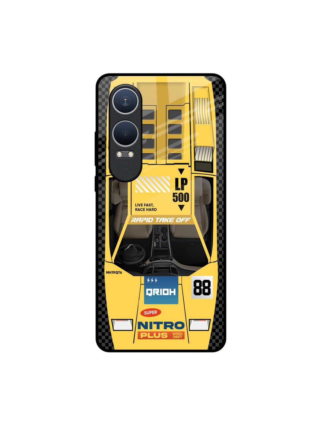QRIOH Yellow Racing Car OnePlus Nord CE4 Lite 5G Impact Resistant Back Case