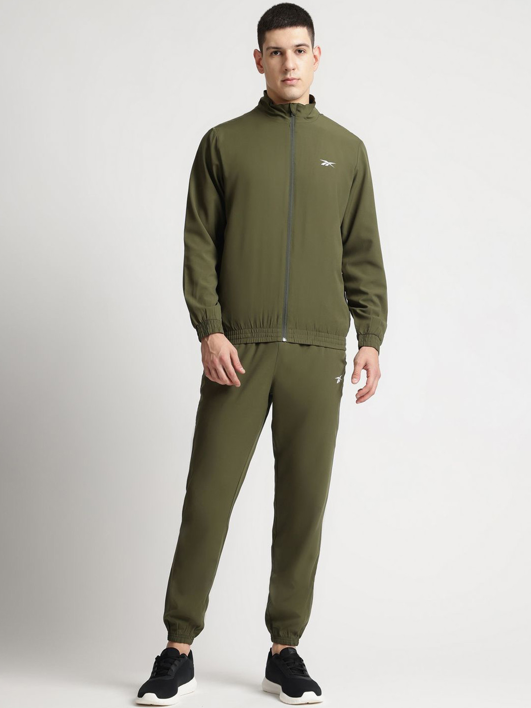 Reebok Men Brand Logo Printed High Neck Tracksuit