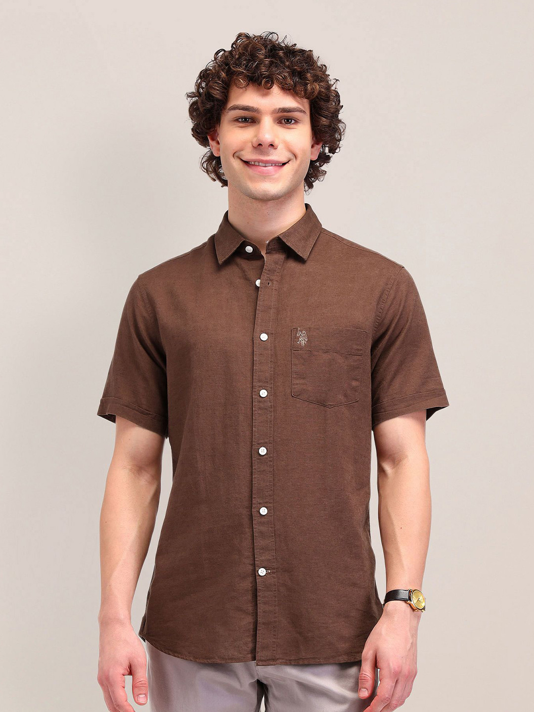 U.S. Polo Assn.  Poplin Tailored Fit Linen Shirt