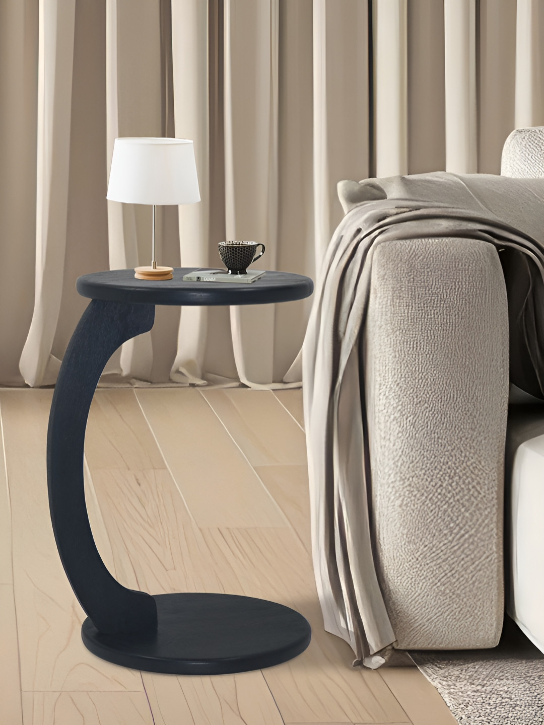 Metalsmith Black Wooden Oval Laptop Table