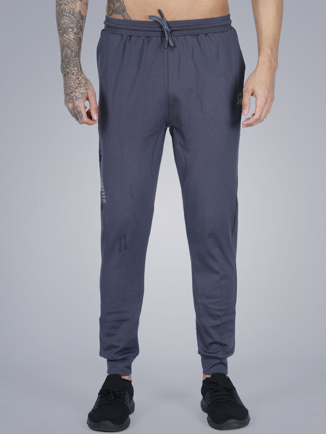 GOTO Men Brand Logo Printed Dri-Fit Mid Rise Sports Joggers