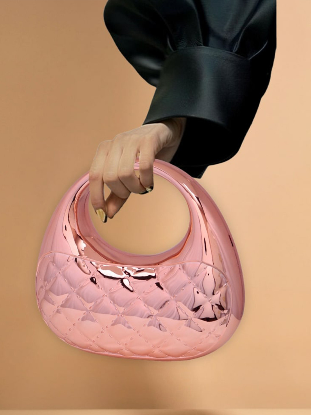 TREASO CLOSET Textured Half Moon Crism Sling Bag