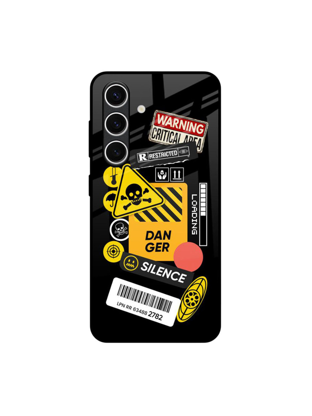 QRIOH Danger Signs Samsung Galaxy S24 FE 5G Impact Resistant Back Case