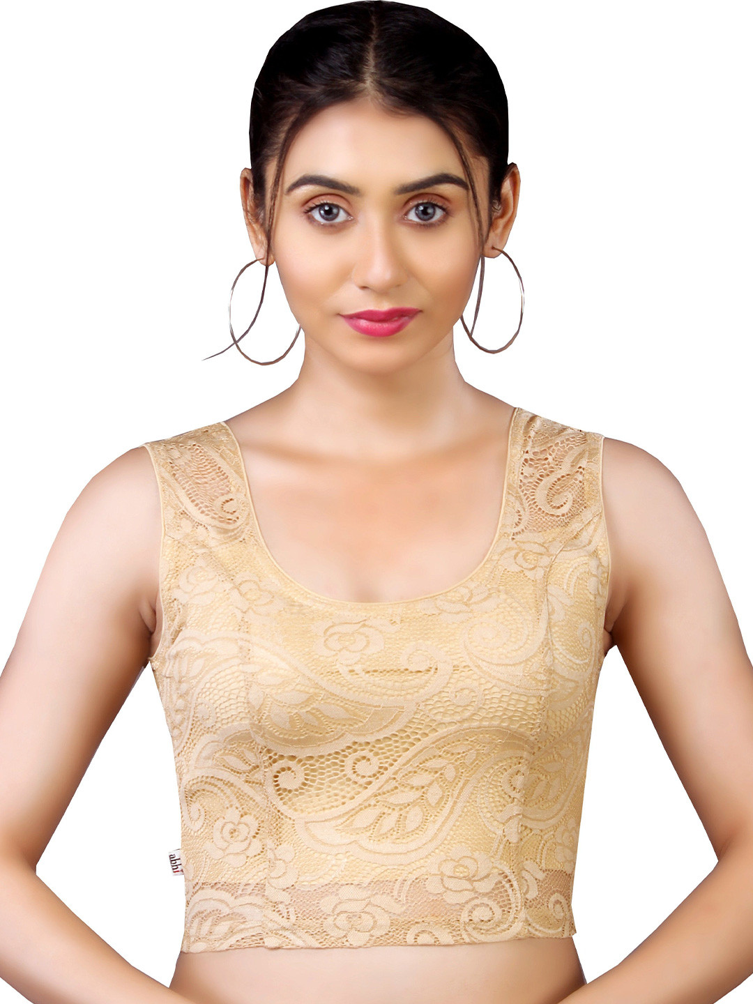 Abhi Woven Design Sleeveless Saree Blouse