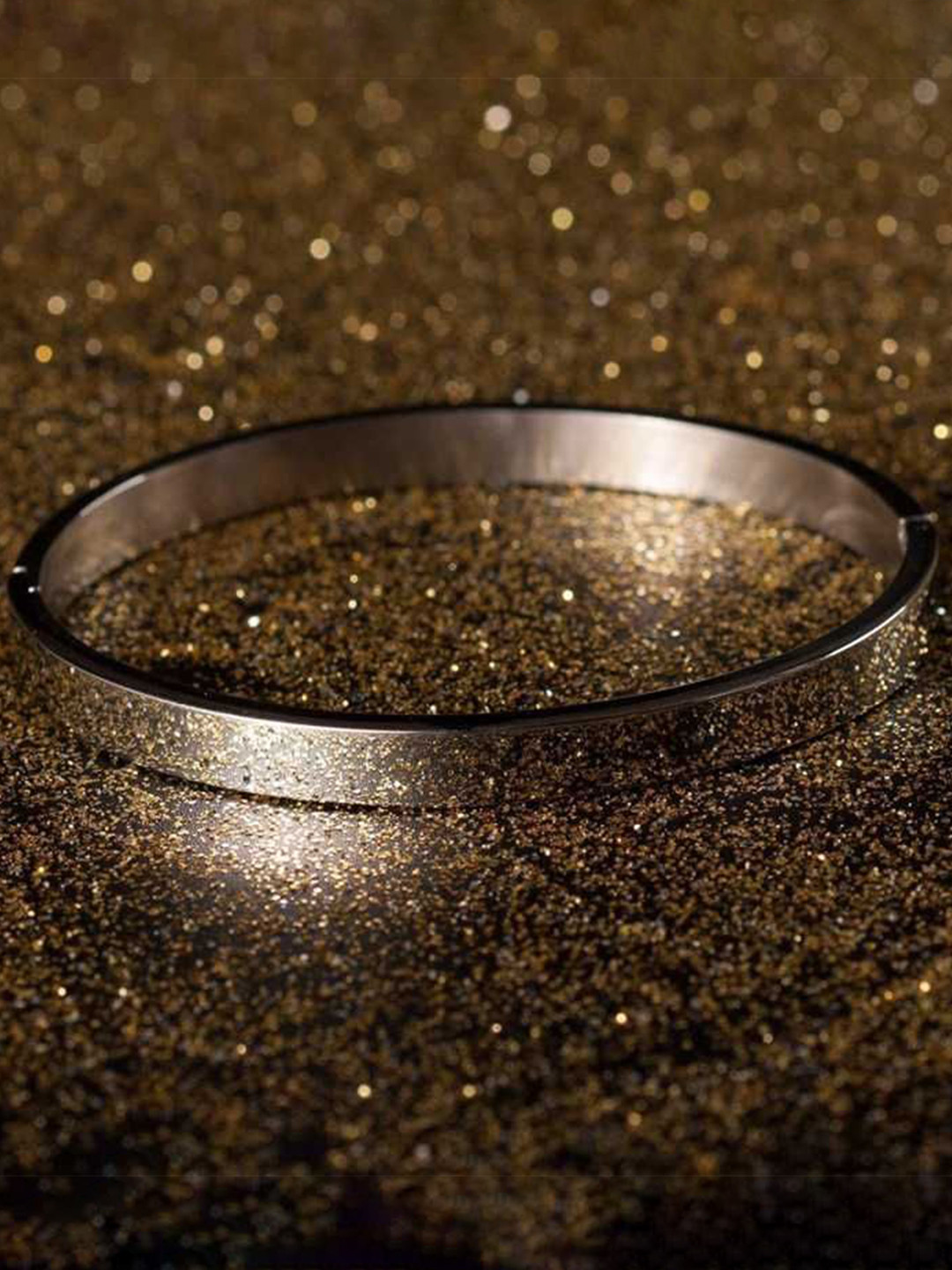 Stylewell Silver-Plated Oxidised Kada Bracelet