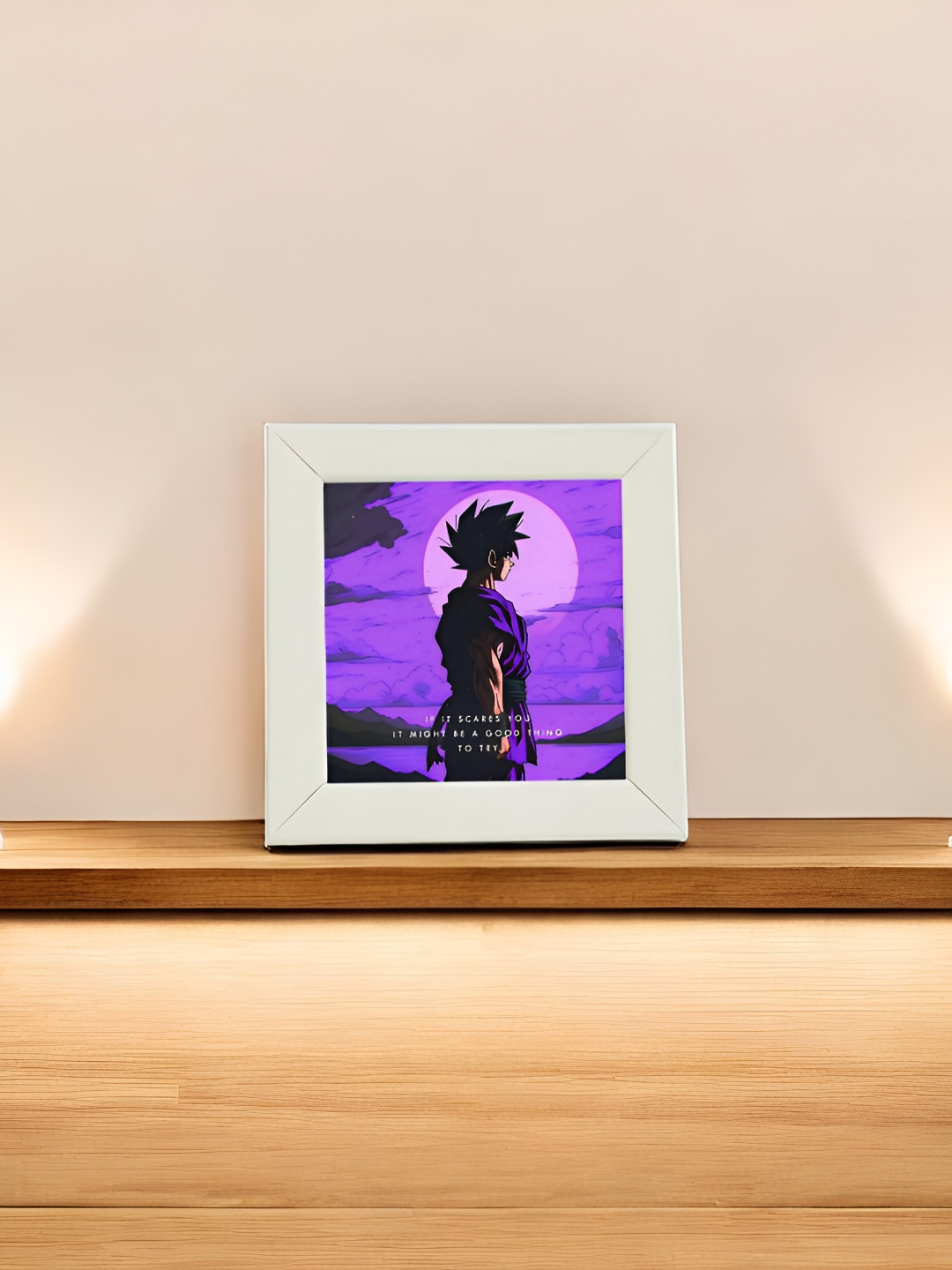 Anikmart White & Blue MDF Anime Design Table Photo Frames