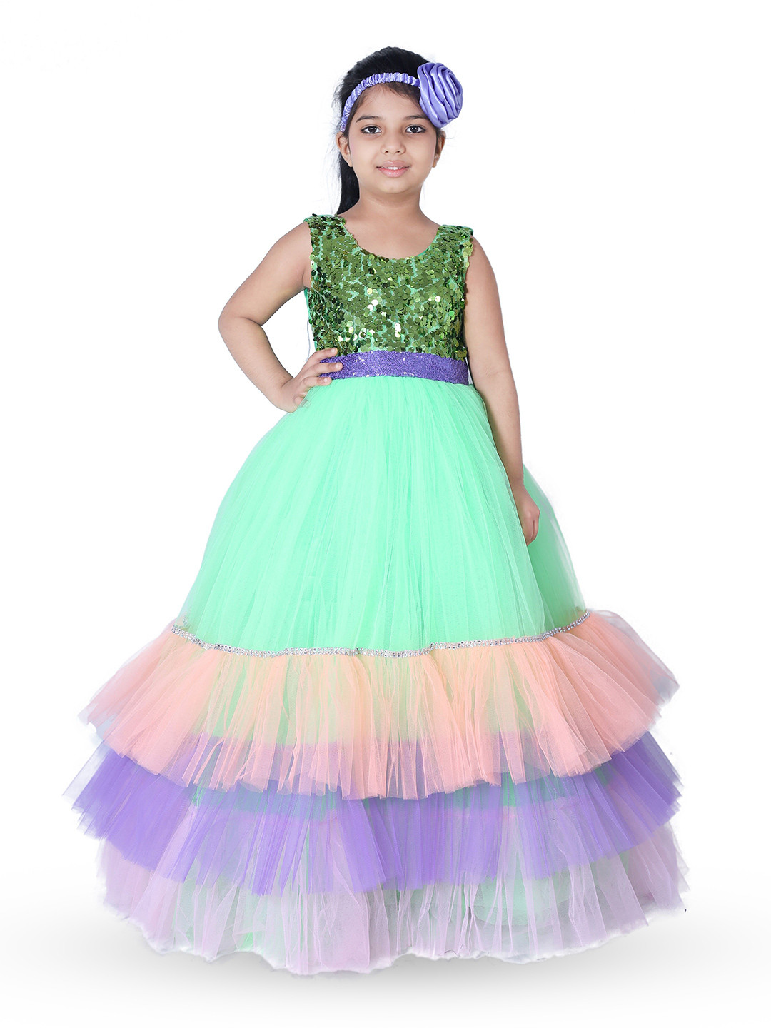 Wow Princess Embellished Net Tulle Maxi Dress