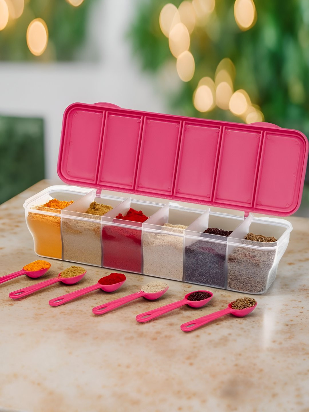 Metrolife Pink Plastic Easy To Clean Flip Top Box Container Set-1.5L