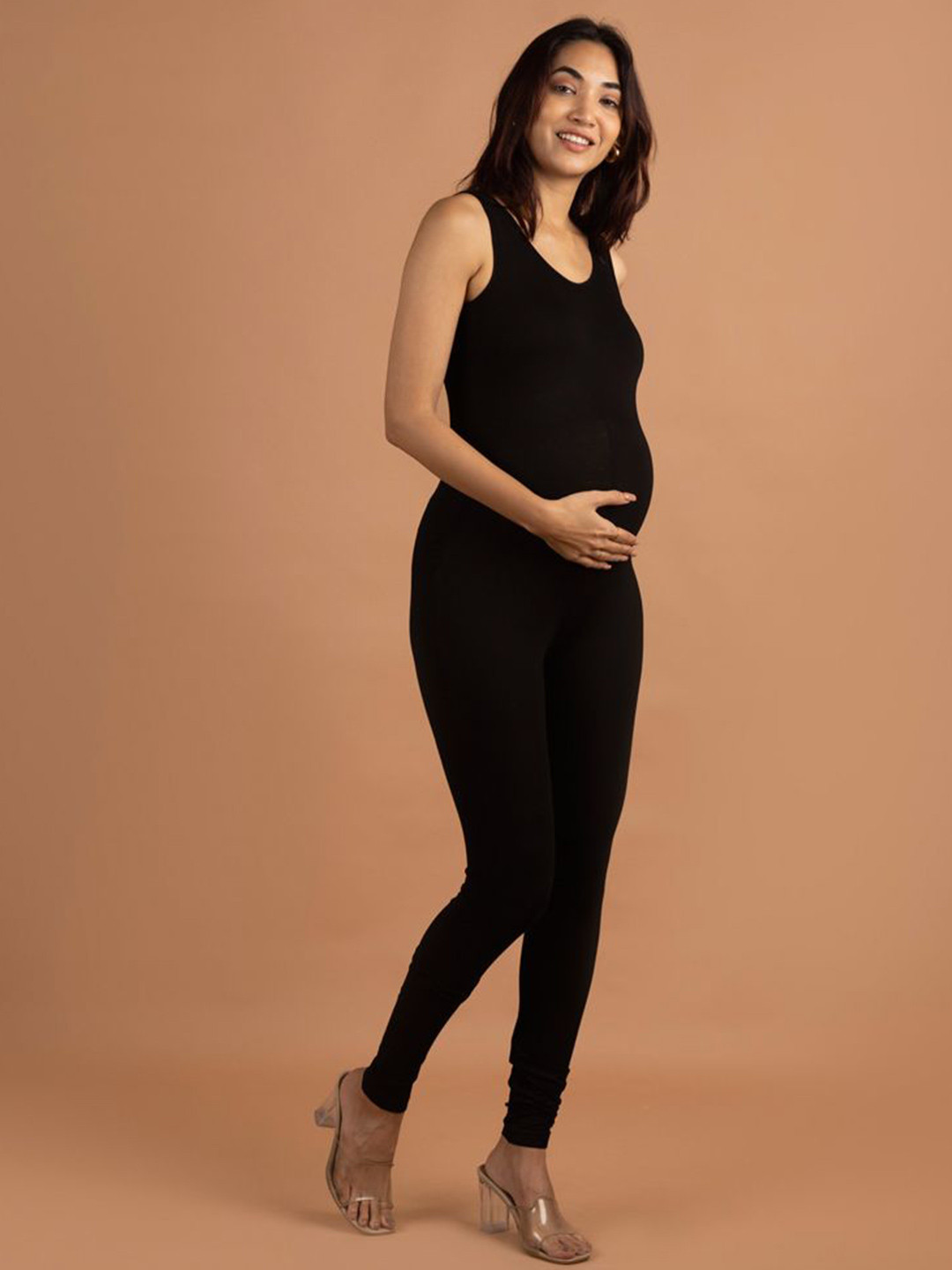 Block Hop Women Black Maternity Bump Suit