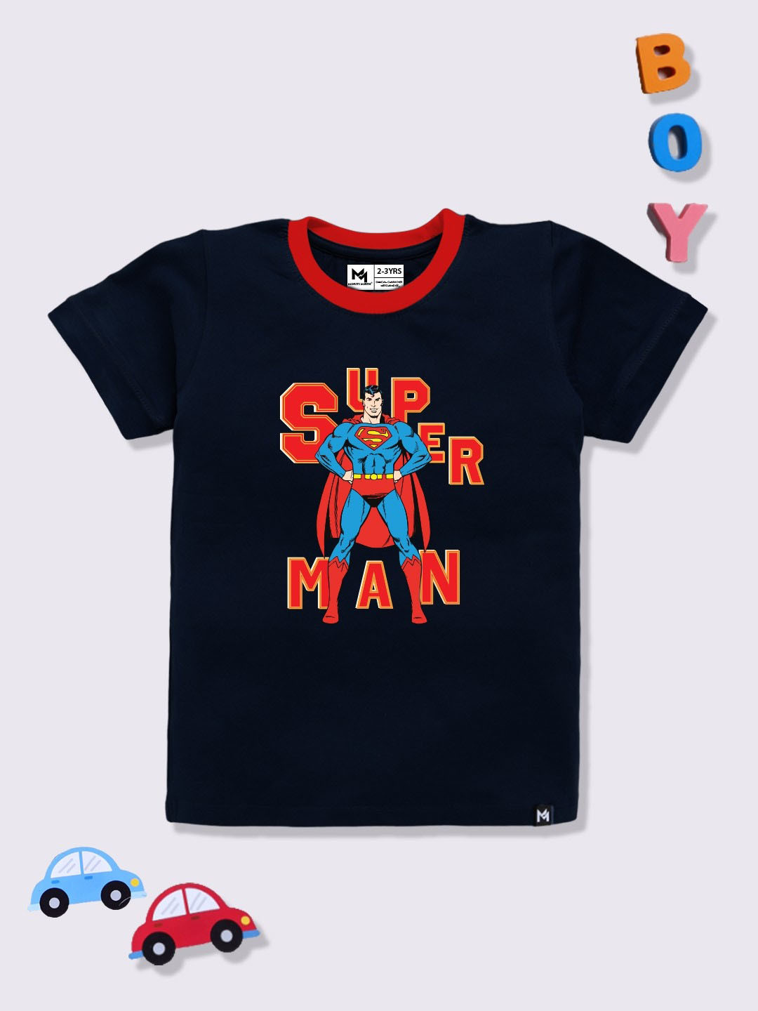 YK X Minute Mirth Superman Boys Printed Pure Cotton T-shirt