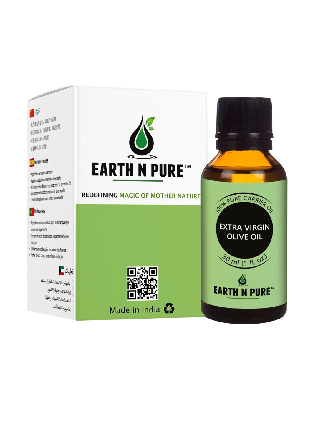 EARTH N PURE Extra Virgin Olive Oil For Skin & Hair - 30 ml