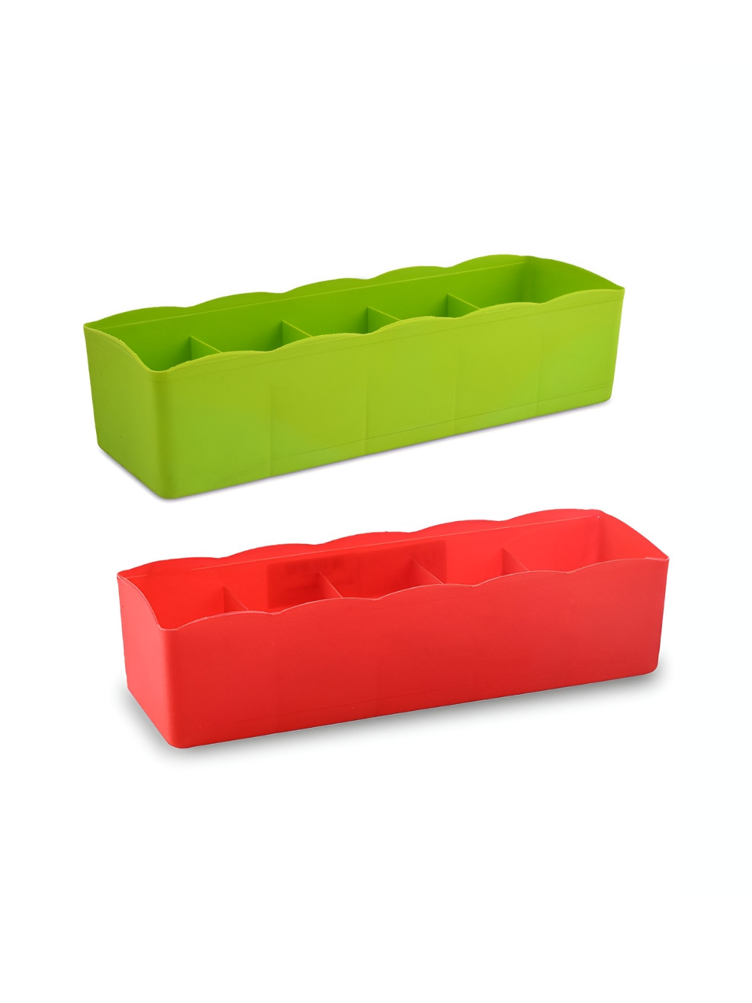 Aura Red & Green 2 Pieces Regular Grid Drawer & Stationery Organisers
