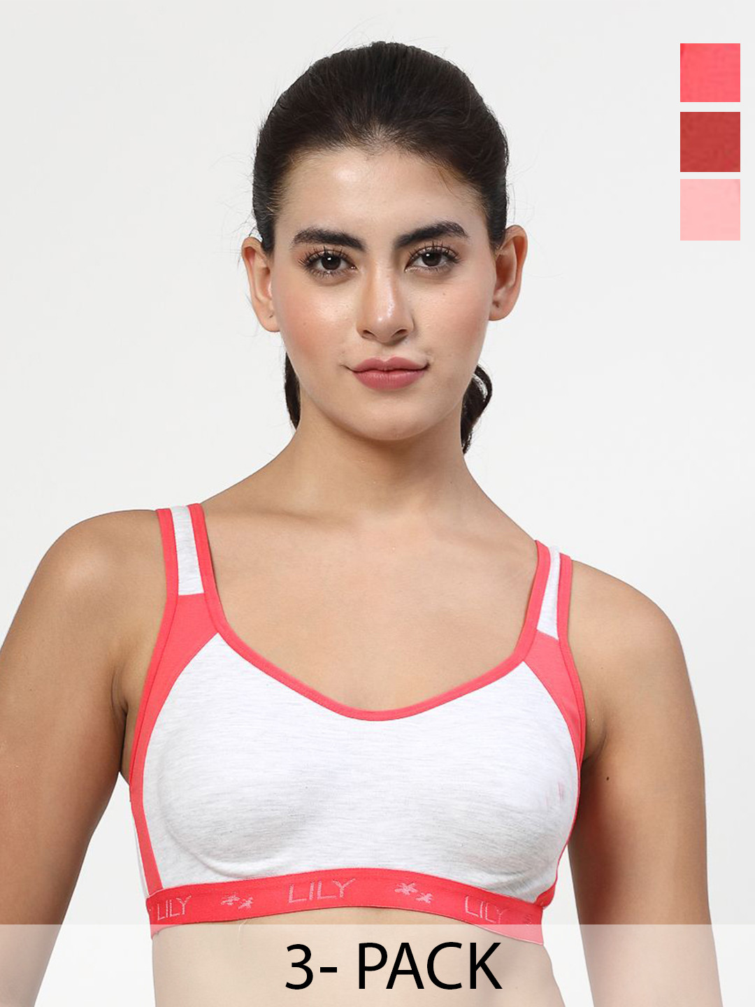 LILY Strops999 Women Pack of 3 SeamlessFull Coverage Bra