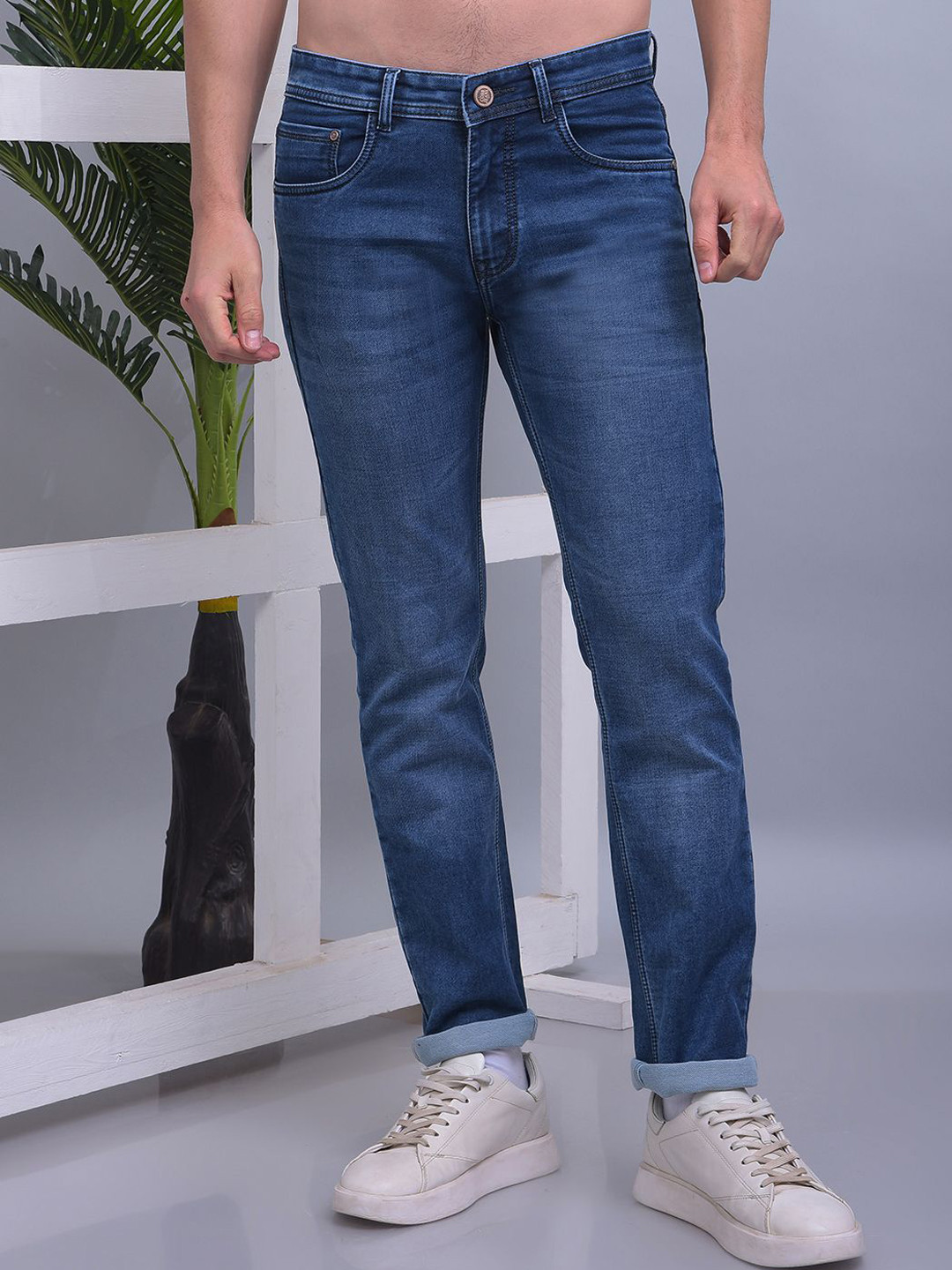 COBB Men Slim Fit Light Fade Jeans