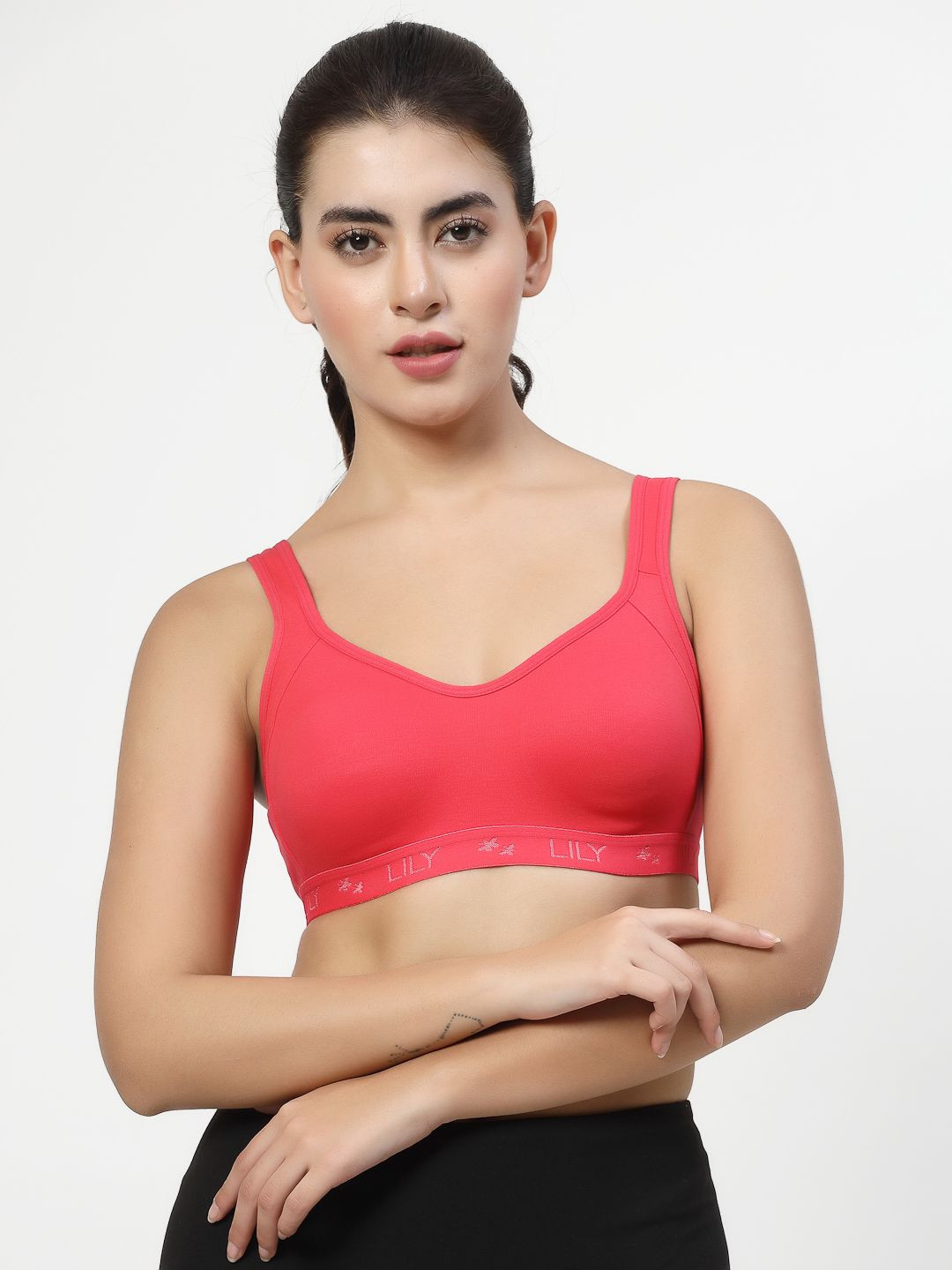 LILY Full Coverage Non Padded All Day Comfort Workout Bra