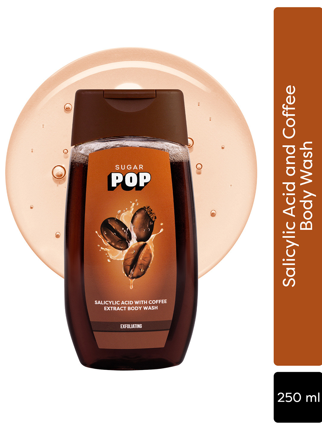 SUGAR POP Salicylic Acid & Coffee Exfoliating Body Wash for Even Skin Tone - 250 ml