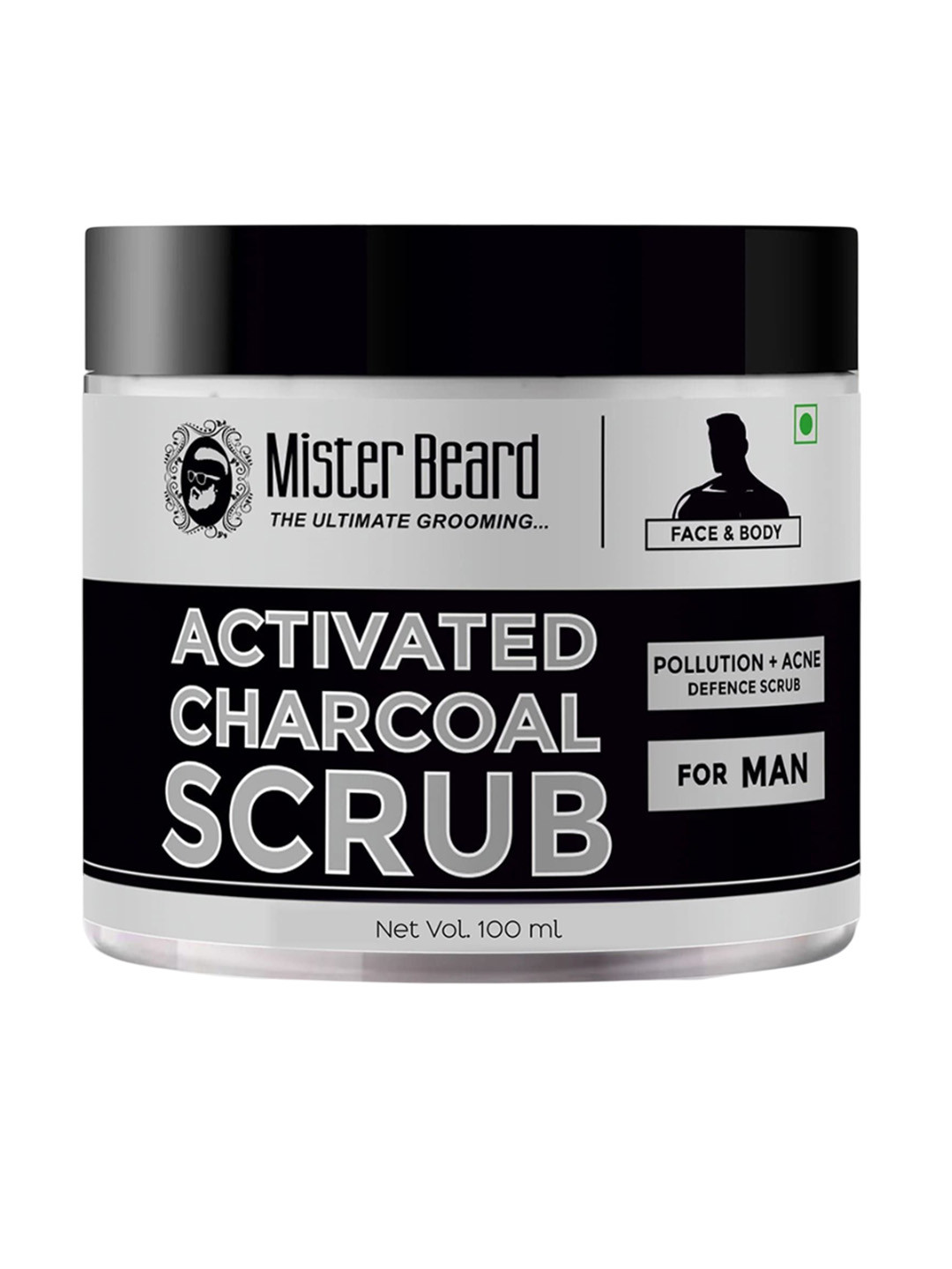 Mister beard Activated Charcoal Scrub With Charcoal Extract - 100 ml
