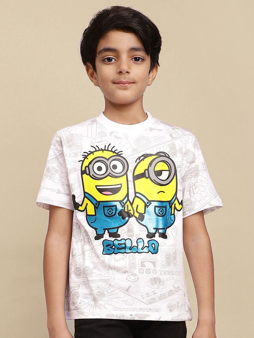 Kids Ville Boys Minion Printed Pure Cotton T-Shirt