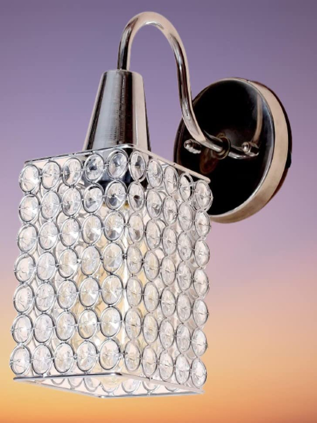 KINIS Silver-Toned & White Textured Quirky Square Shaped Light Wall Lamp