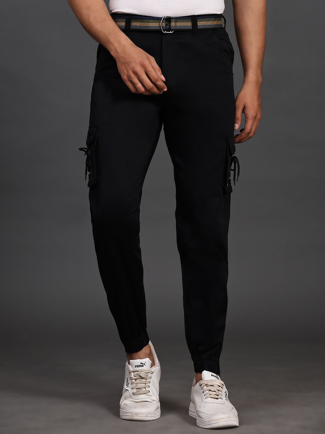 JFH Men Relaxed Fit Mid-Rise Cargo Trousers