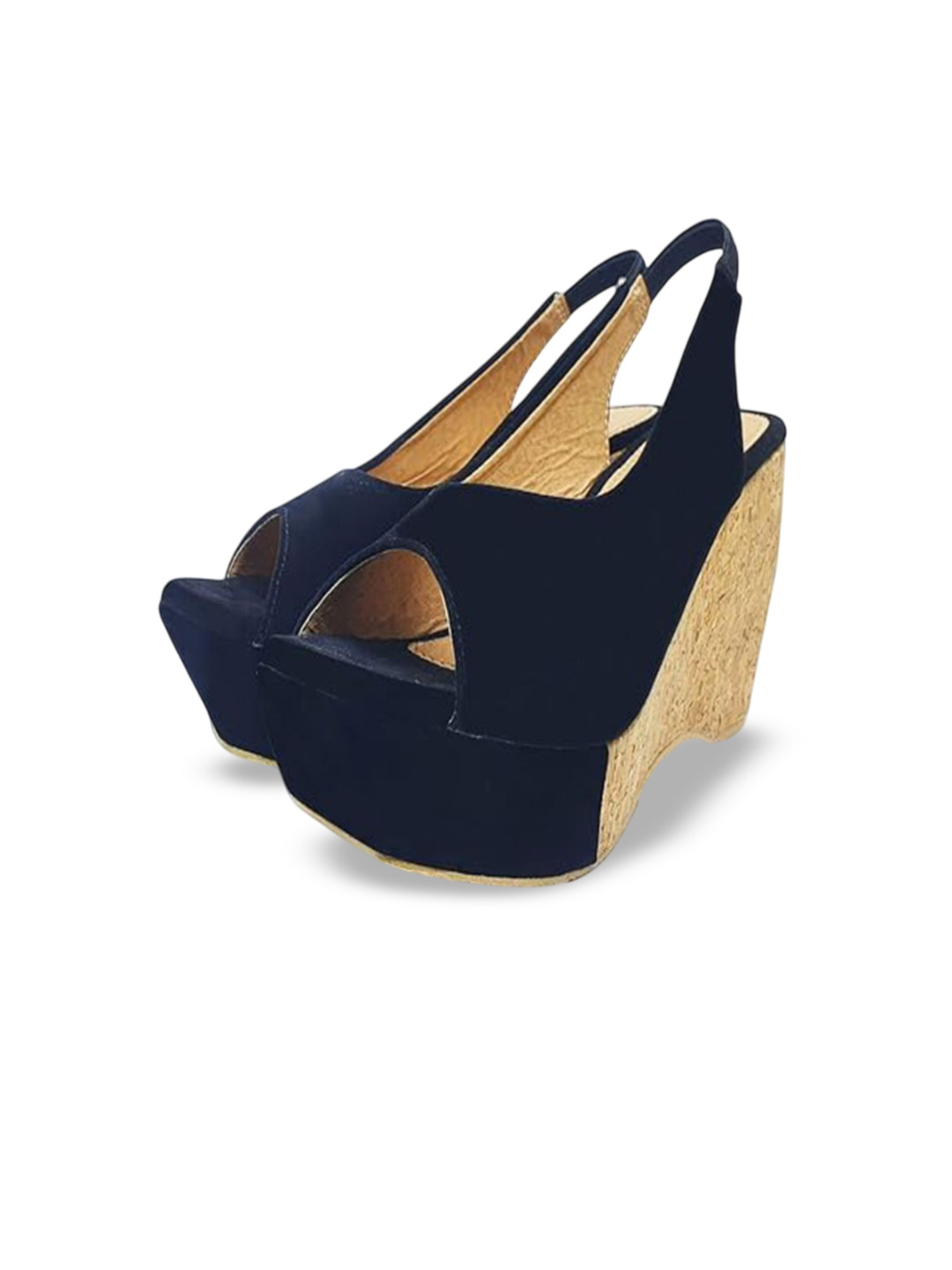 MONAQI Women Colourblocked Wedge Heel Peep Toes