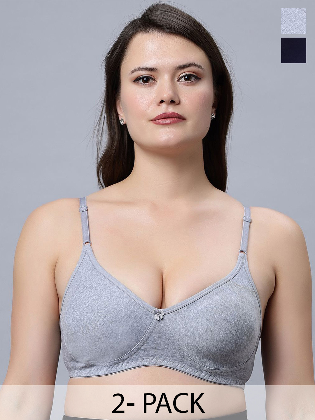 In Care Women Everyday Pack of 2 Medium Coverage Padded Cotton Bra