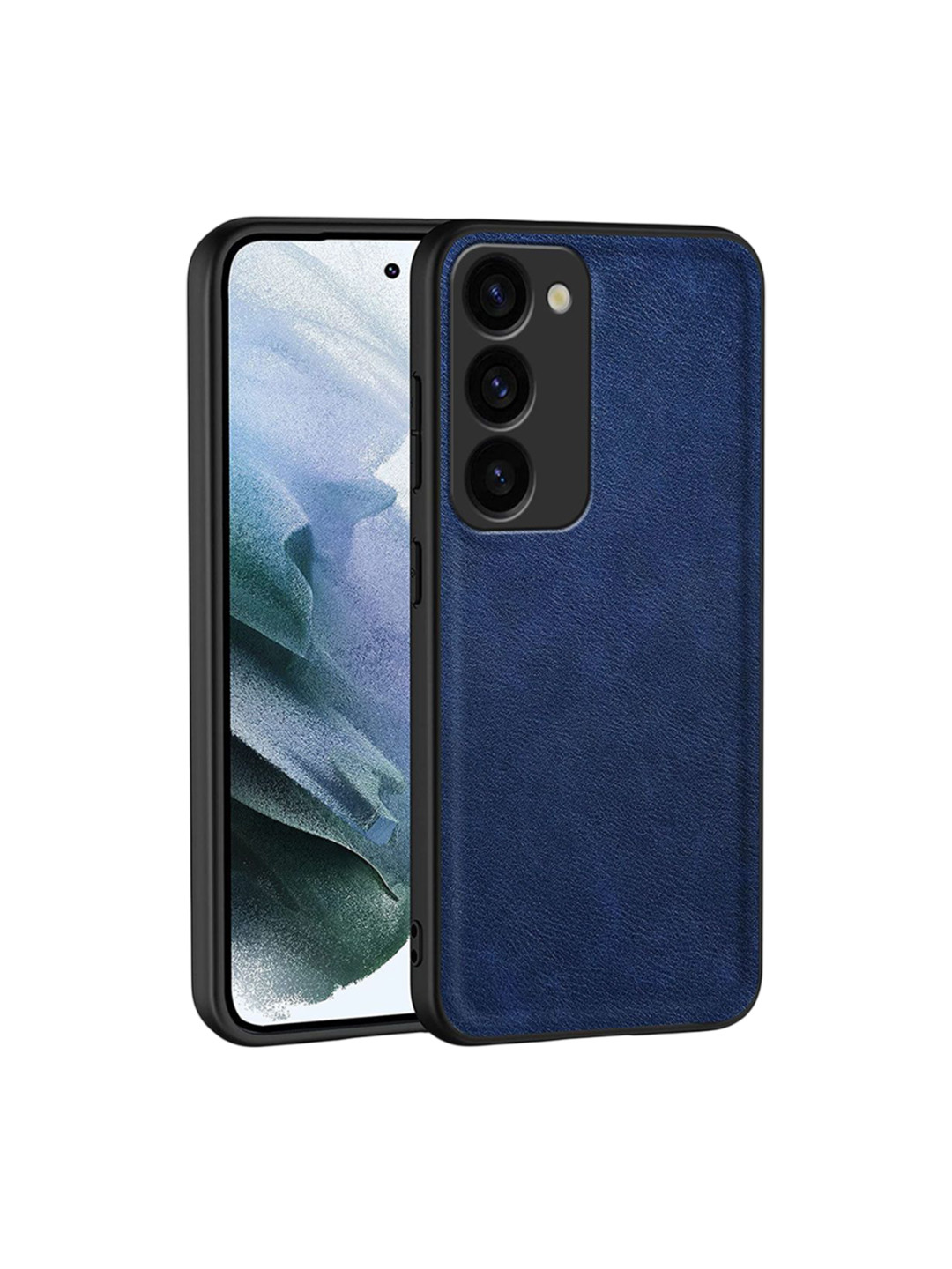 LIRAMARK Solid Samsung Galaxy S23 Plus Impact Resistant Leather Back Case