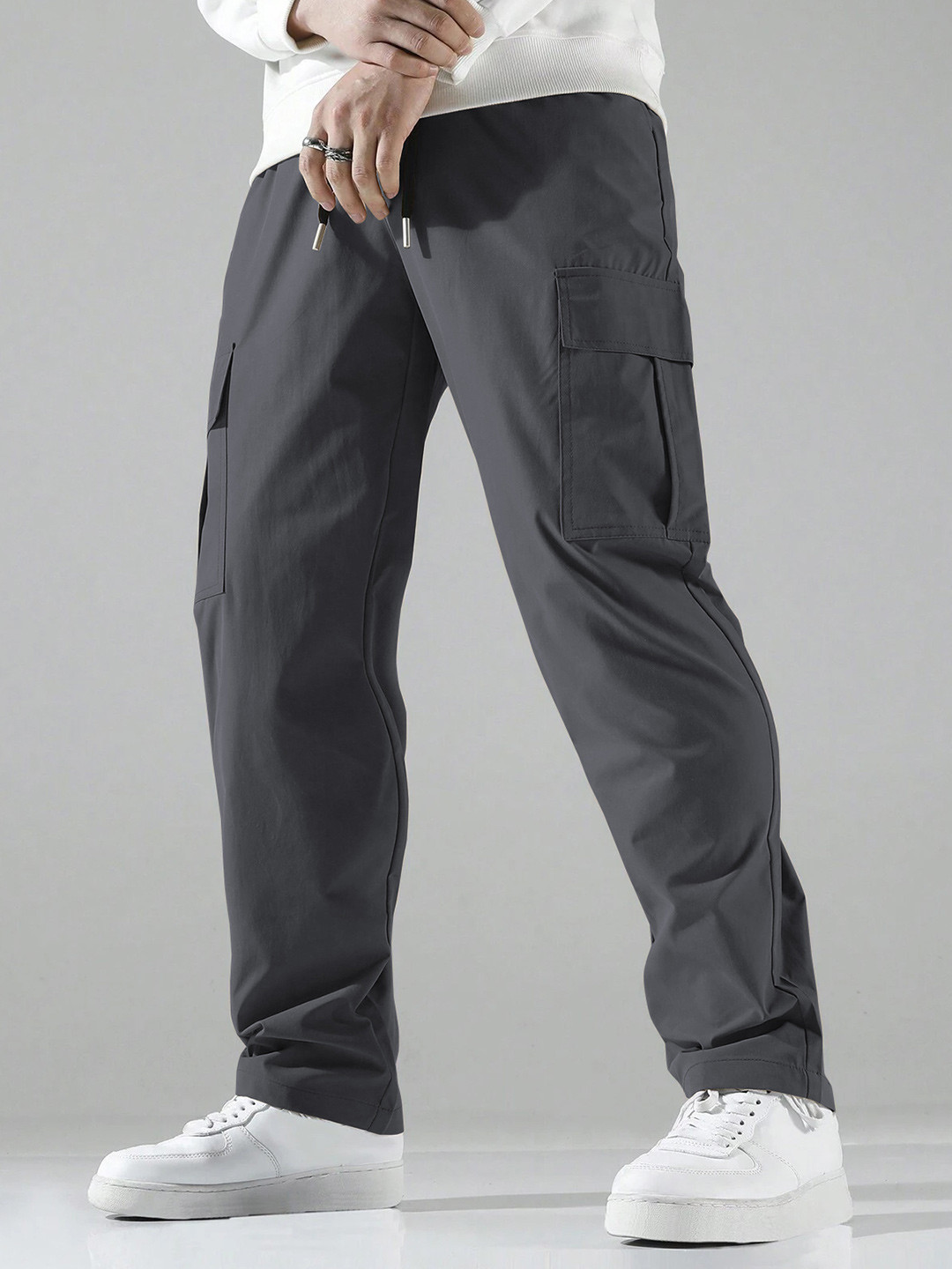 BAESD Men Relaxed Fit Mid-Rise Trousers