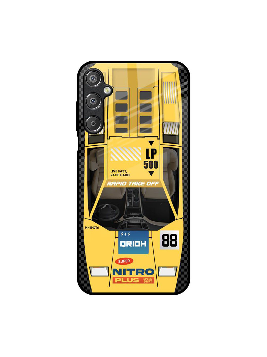 QRIOH Yellow Racing Car Samsung Galaxy M15 5G Impact Resistant Back Case