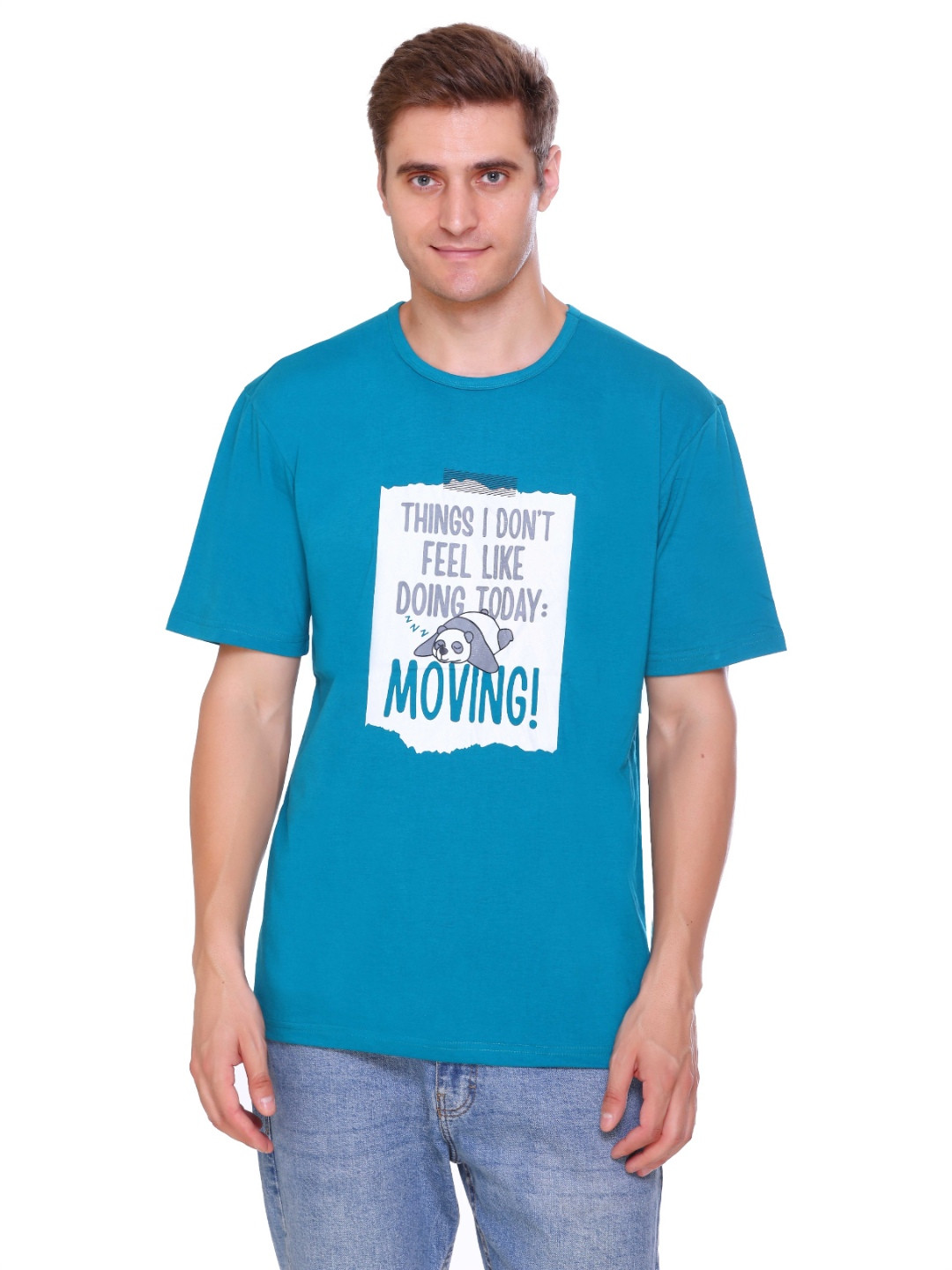 Colors and Blends Typographic Round Neck Cotton T-shirt