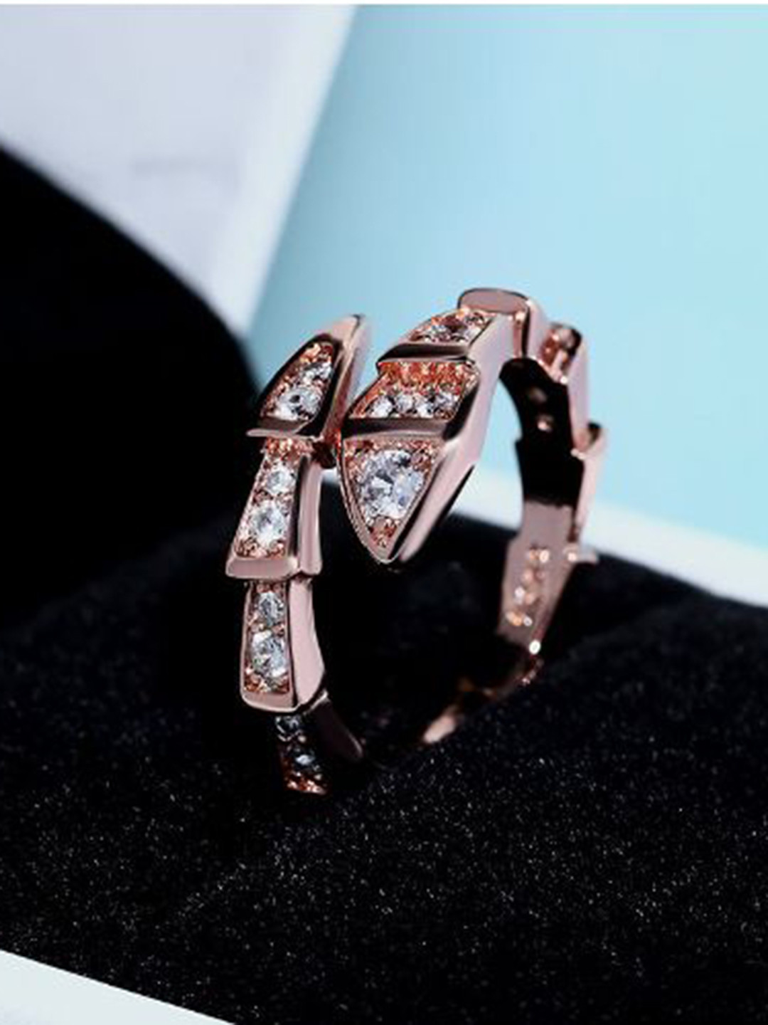 Just Lil Things Stone Studded Adjustable Serpent Finger Ring