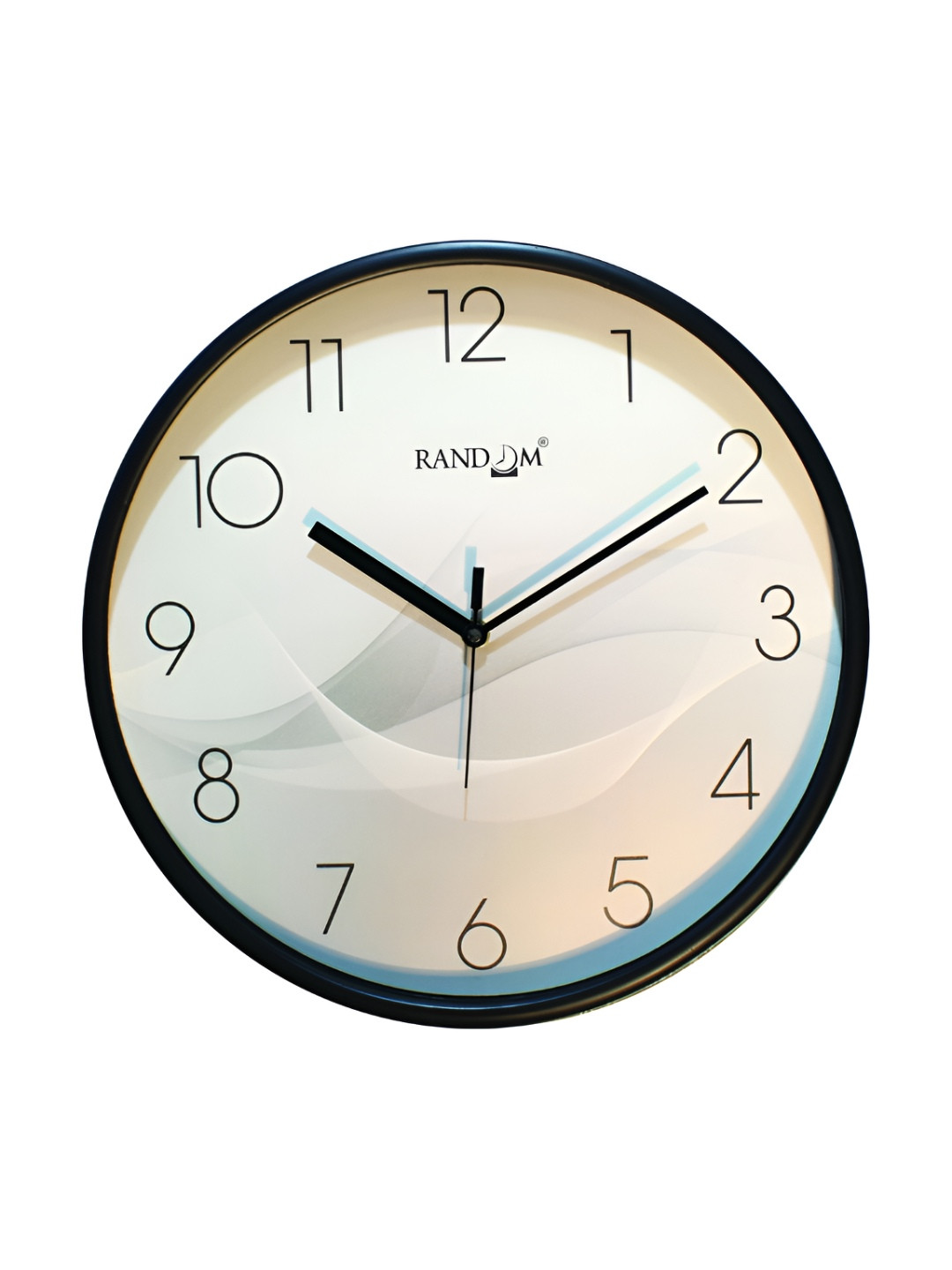 RANDOM Non-Ticking Black Plastic Silent Clock Round Battery Analogue Wall Clock-30cm