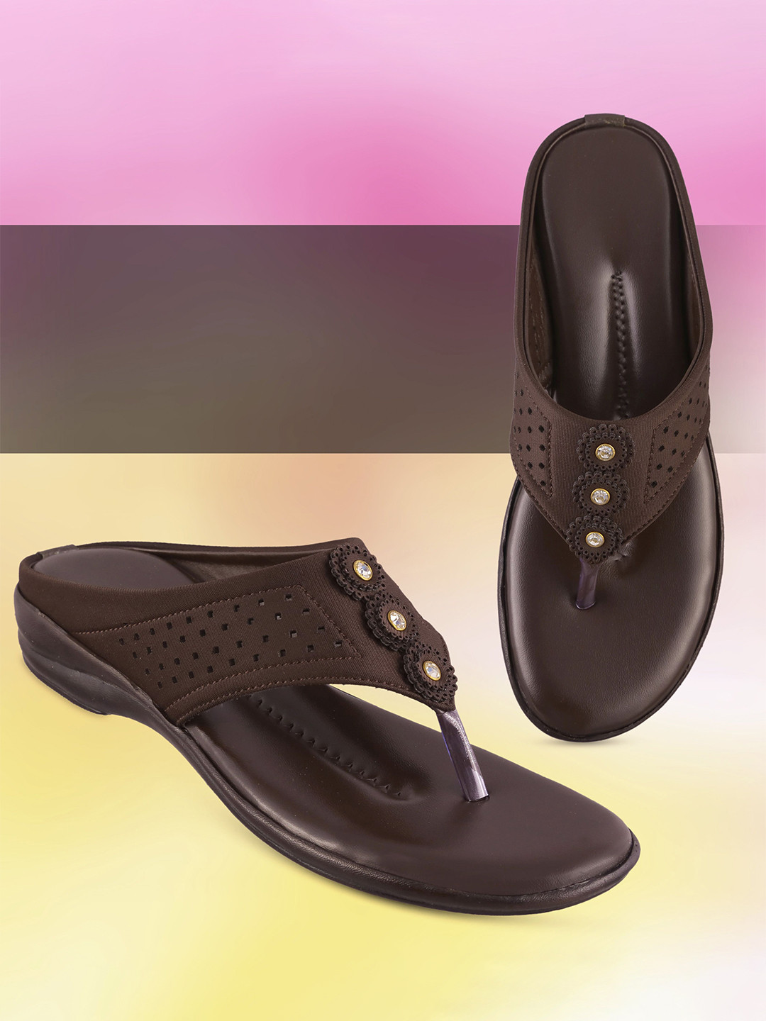 HUNYZA FOOTWEAR Women T-Strap Flats